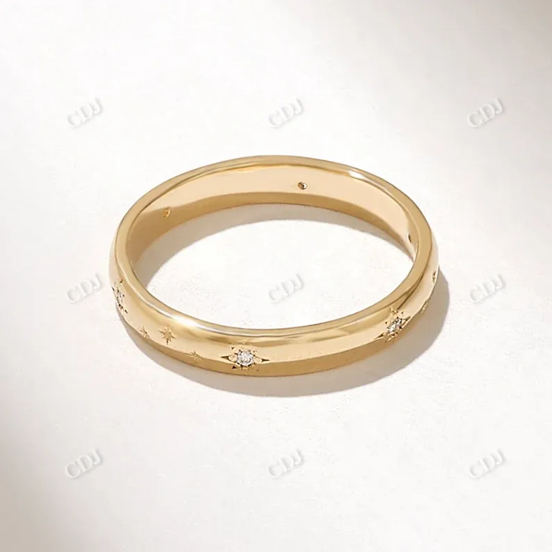 0.05CTW Starburst Diamond Wedding Band