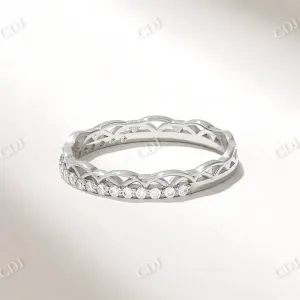 0.07CTW Round Cut Lab Grown Diamond Vintage Wedding Band