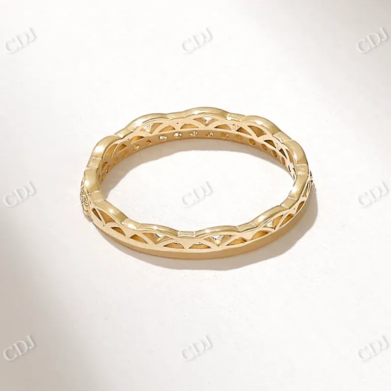 0.07CTW Round Cut Lab Grown Diamond Vintage Wedding Band