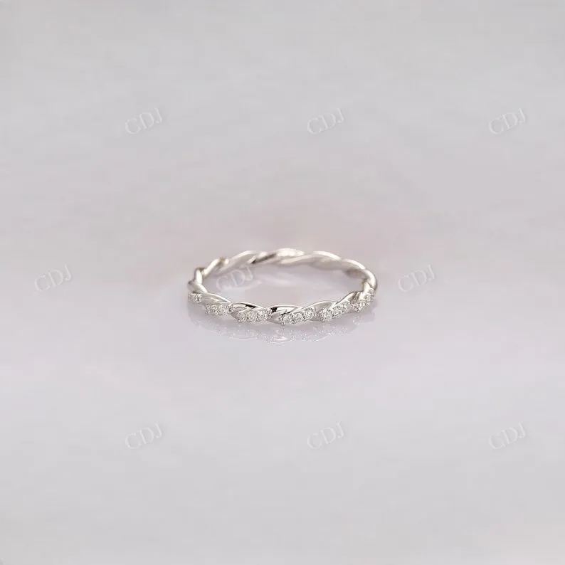 0.09CTW Lab Grown Diamond Twisted Wedding Band