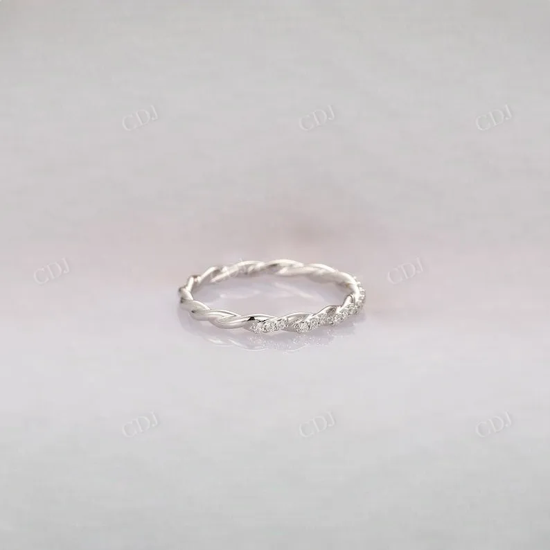 0.09CTW Lab Grown Diamond Twisted Wedding Band