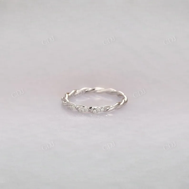 0.09CTW Lab Grown Diamond Twisted Wedding Band