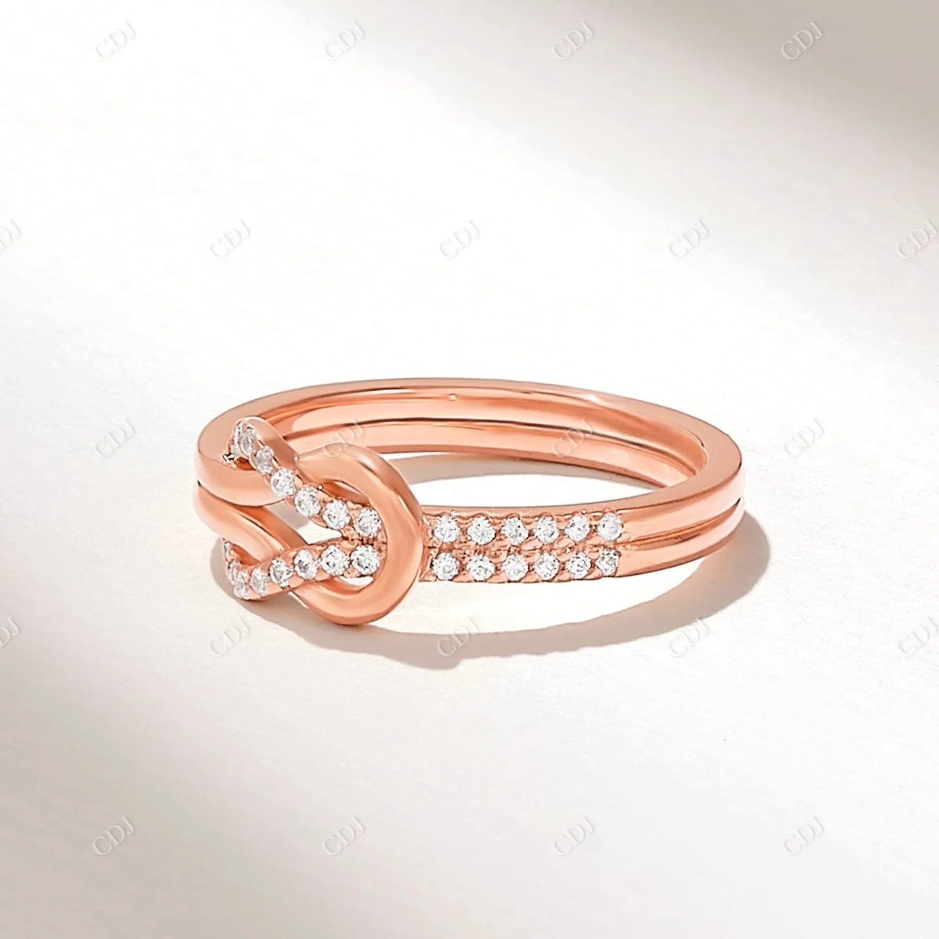 0.14CTW Diamond Bold Knot Infinity Wedding Band