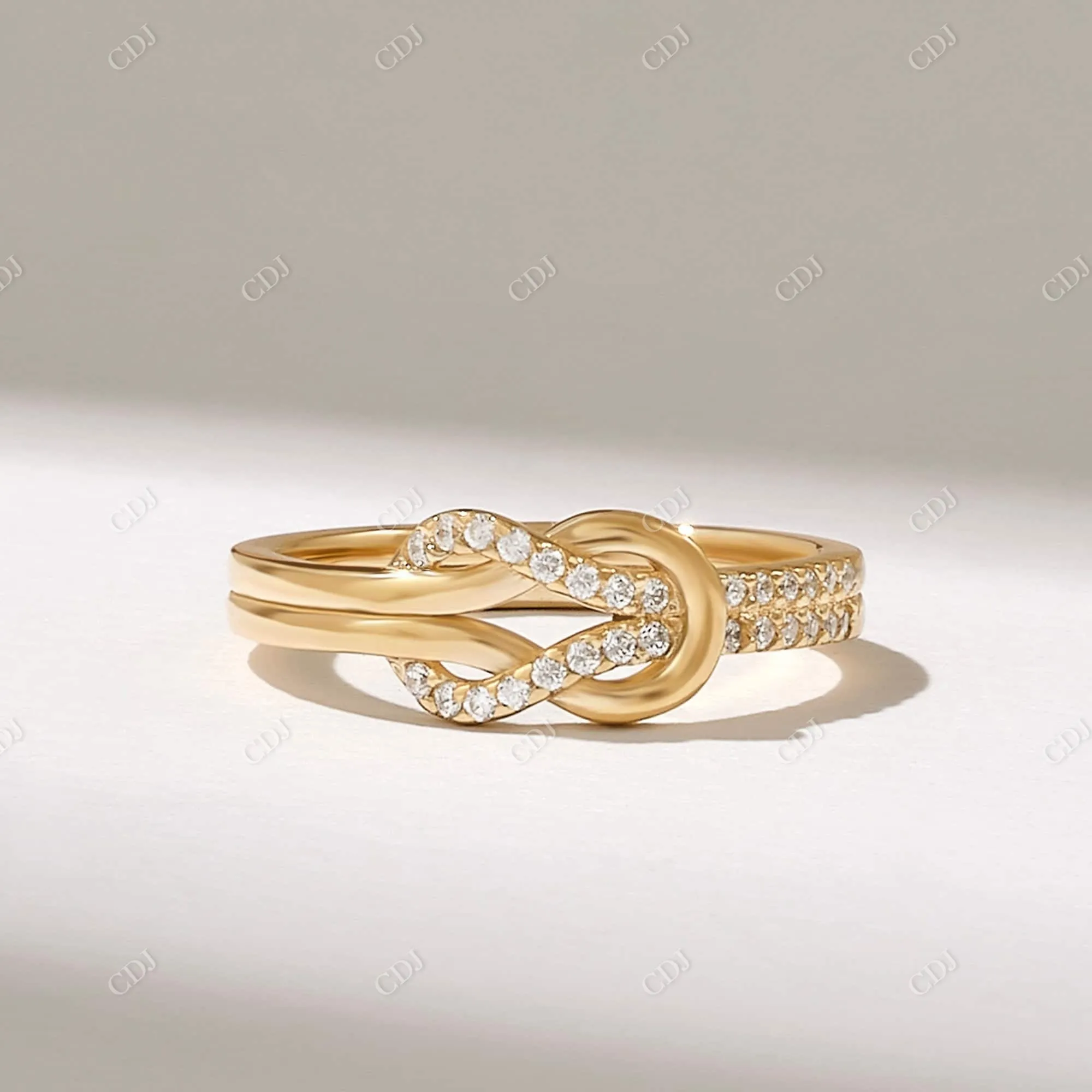 0.14CTW Diamond Bold Knot Infinity Wedding Band