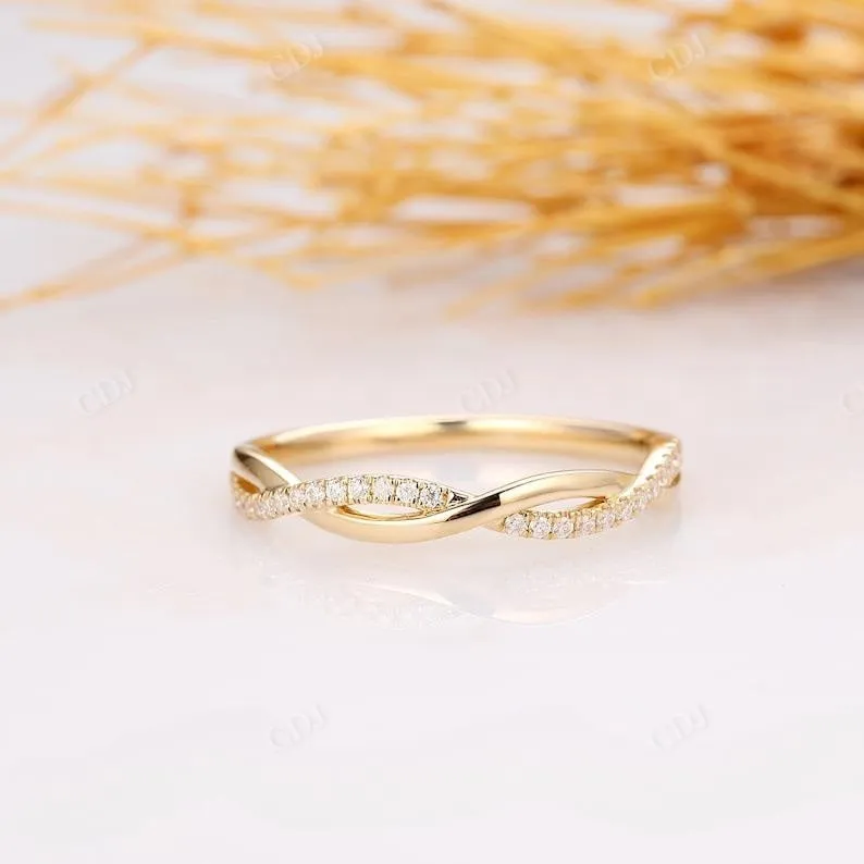 0.14CTW Round Diamond Twisted Wedding Band