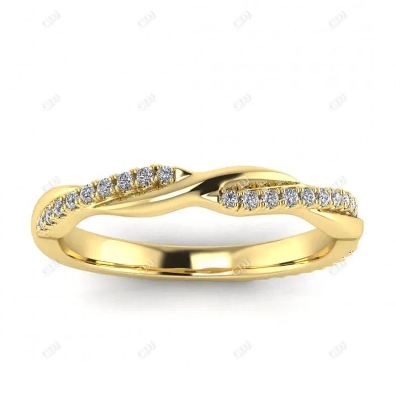 0.14CTW Round Lab Grown Diamond Twisted Wedding Band