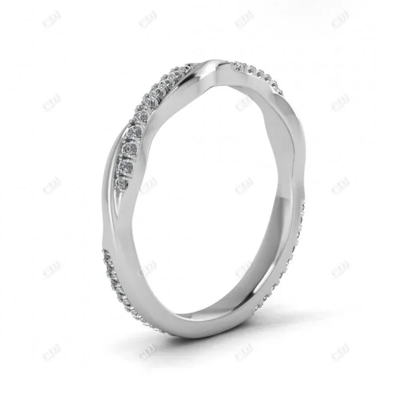 0.14CTW Round Lab Grown Diamond Twisted Wedding Band