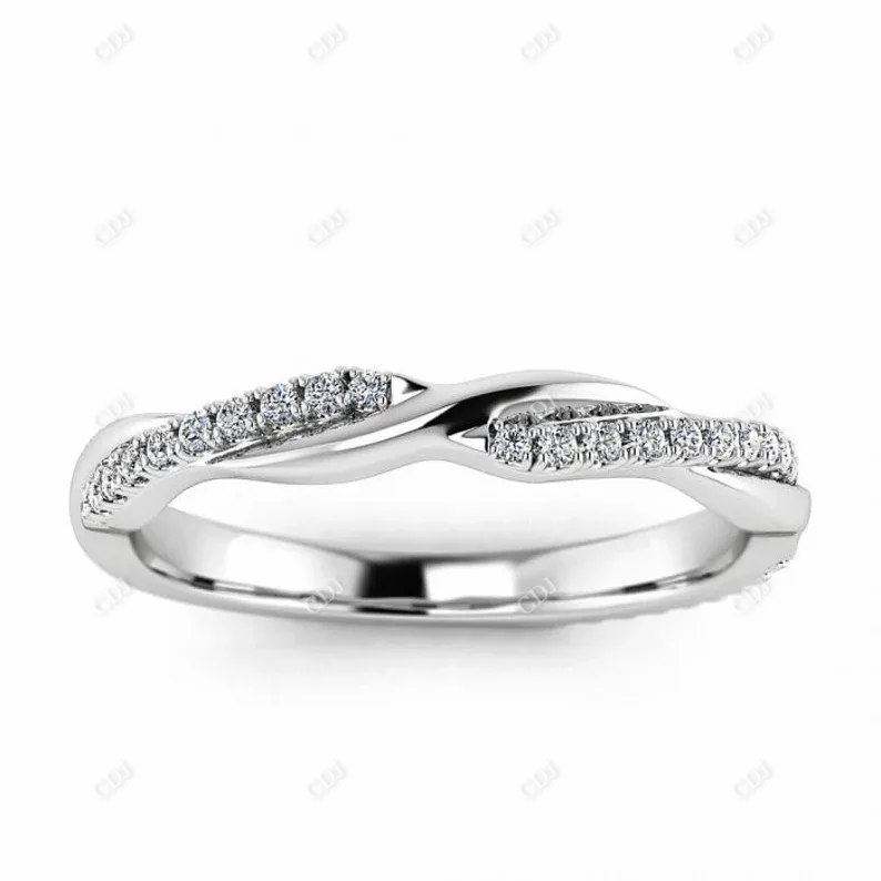 0.14CTW Round Lab Grown Diamond Twisted Wedding Band