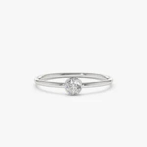 0.15CTW Solitaire Bezel Natural Diamond Wedding Ring