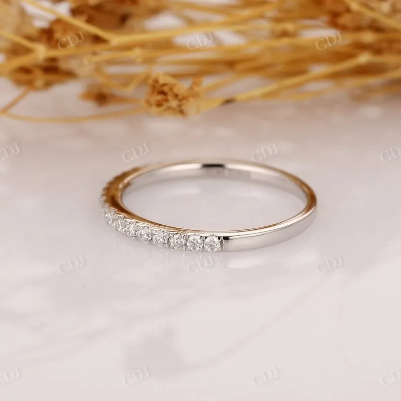 0.19CT Round Cut Natural Diamond Half Eternity Matching Wedding Band