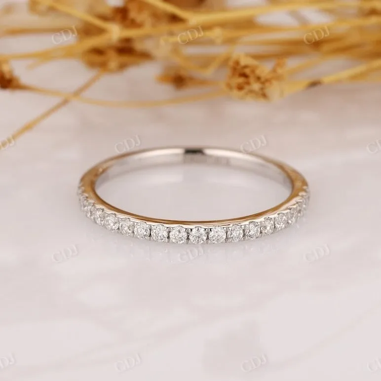 0.19CT Round Cut Natural Diamond Half Eternity Matching Wedding Band