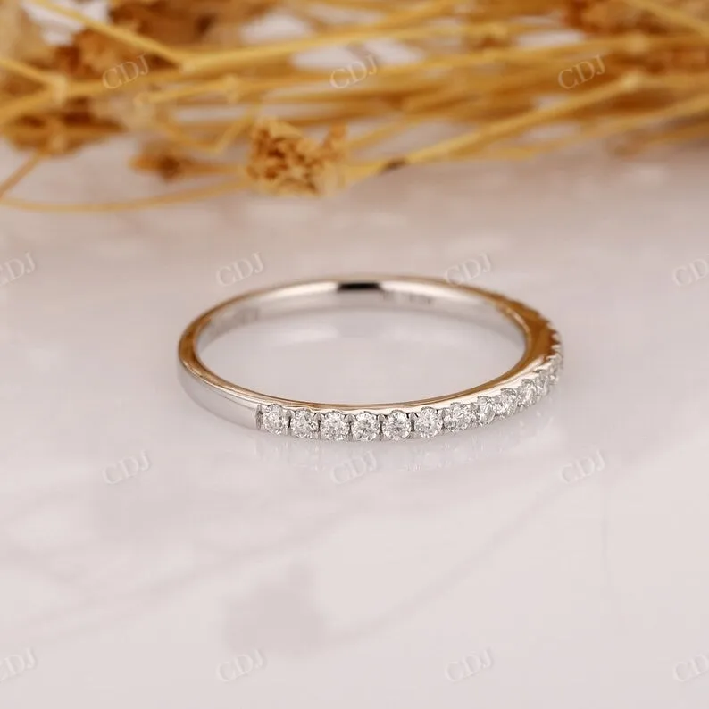 0.19CT Round Cut Natural Diamond Half Eternity Matching Wedding Band