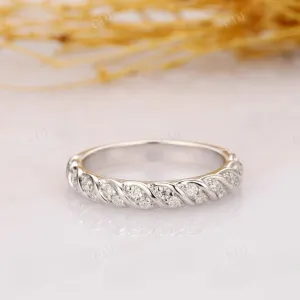 0.21ctw Rope Style Half Eternity CVD Diamond Wedding Band