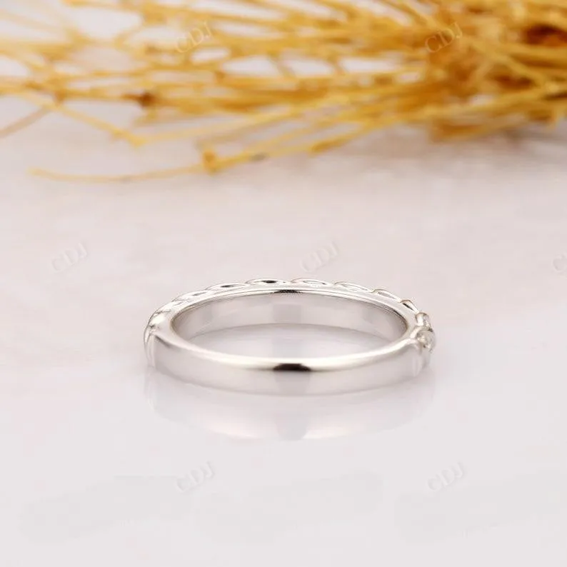 0.21ctw Rope Style Half Eternity CVD Diamond Wedding Band