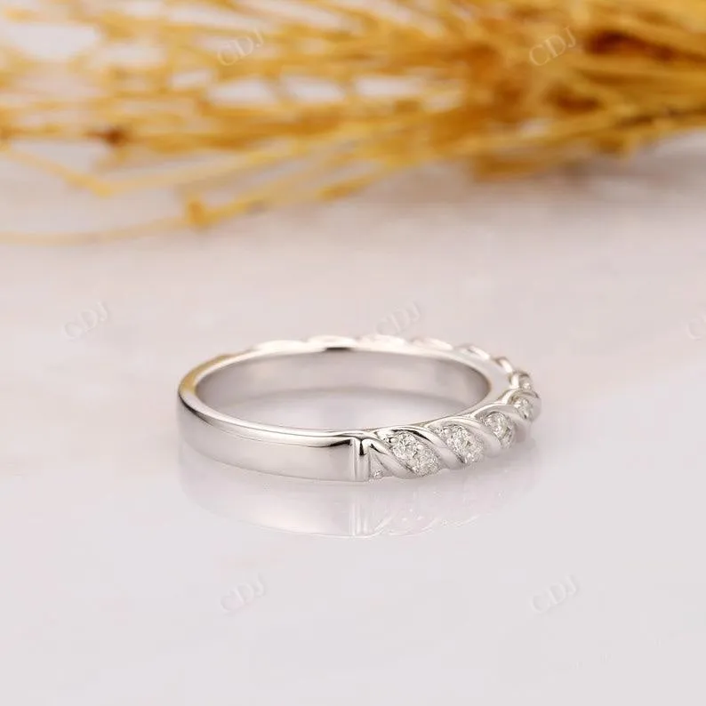 0.21ctw Rope Style Half Eternity CVD Diamond Wedding Band