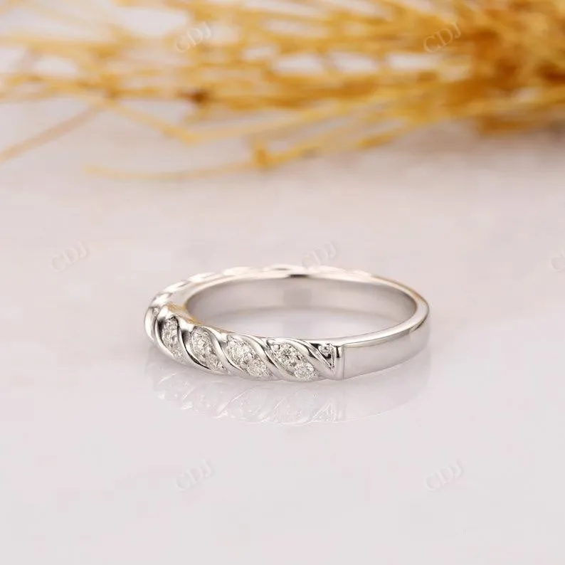 0.21ctw Rope Style Half Eternity CVD Diamond Wedding Band