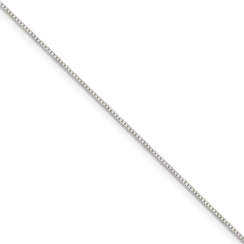 0.8mm Sterling Silver Hollow D/C Octagonal Box Chain Necklace