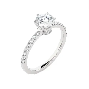 1 1/3 ctw Round Lab Grown Diamond Side Stone Engagement Ring