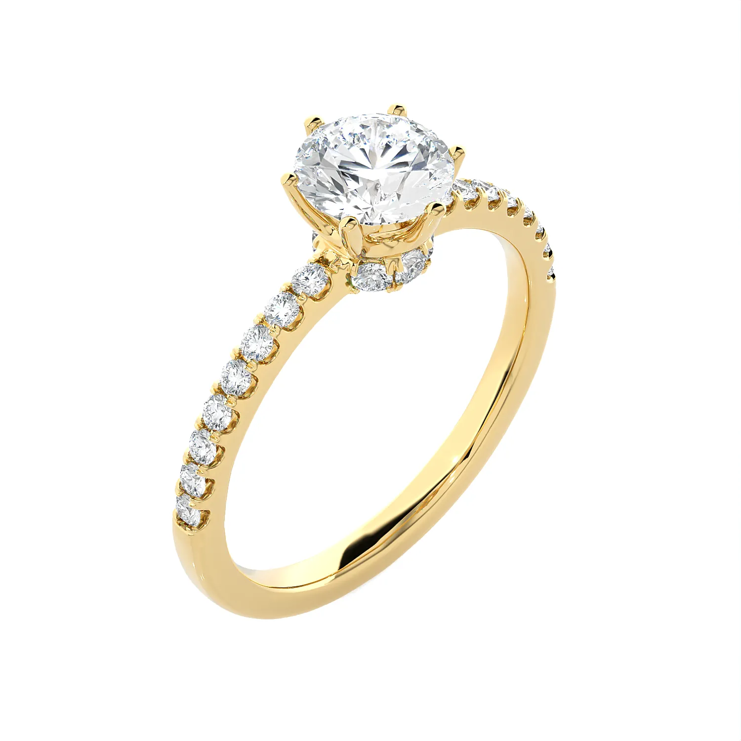 1 1/3 ctw Round Lab Grown Diamond Side Stone Engagement Ring