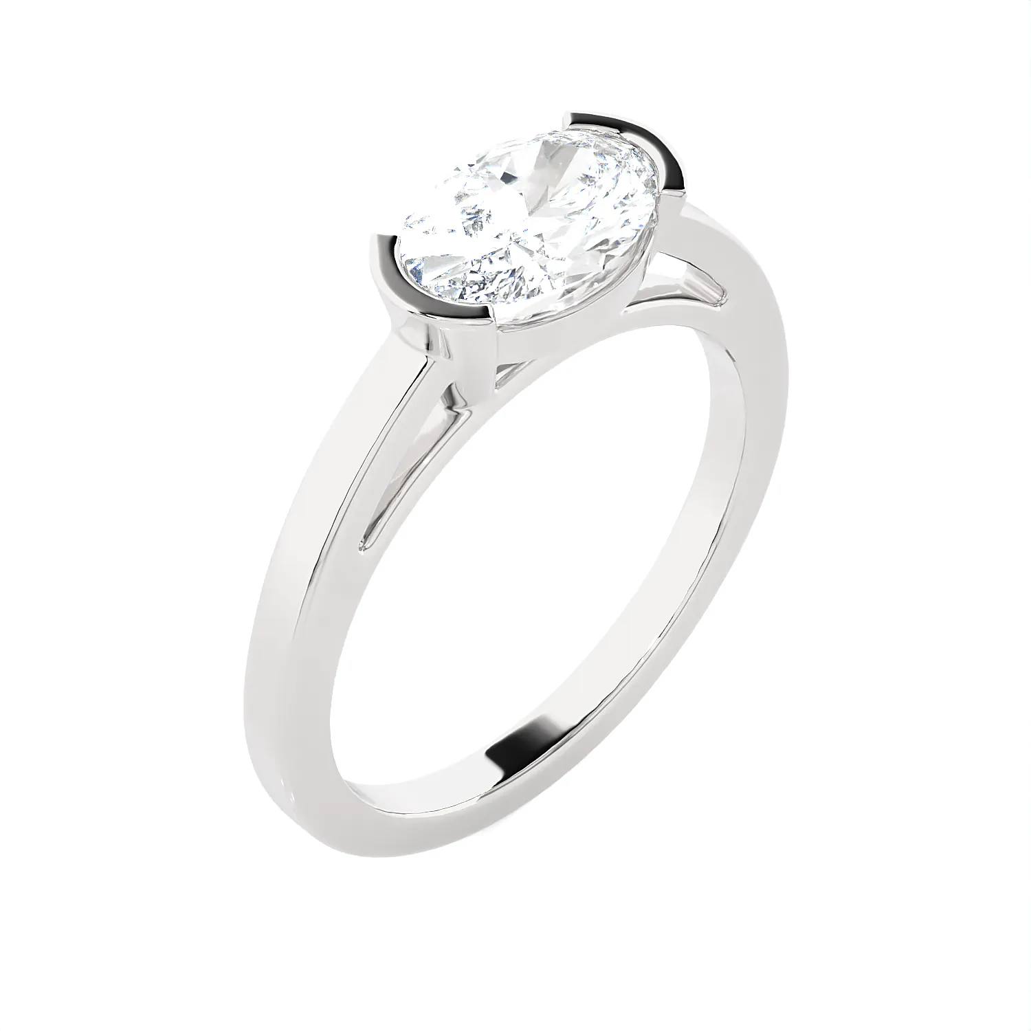 1 1/4 ctw Oval Lab Grown Diamond Solitaire Engagement Ring