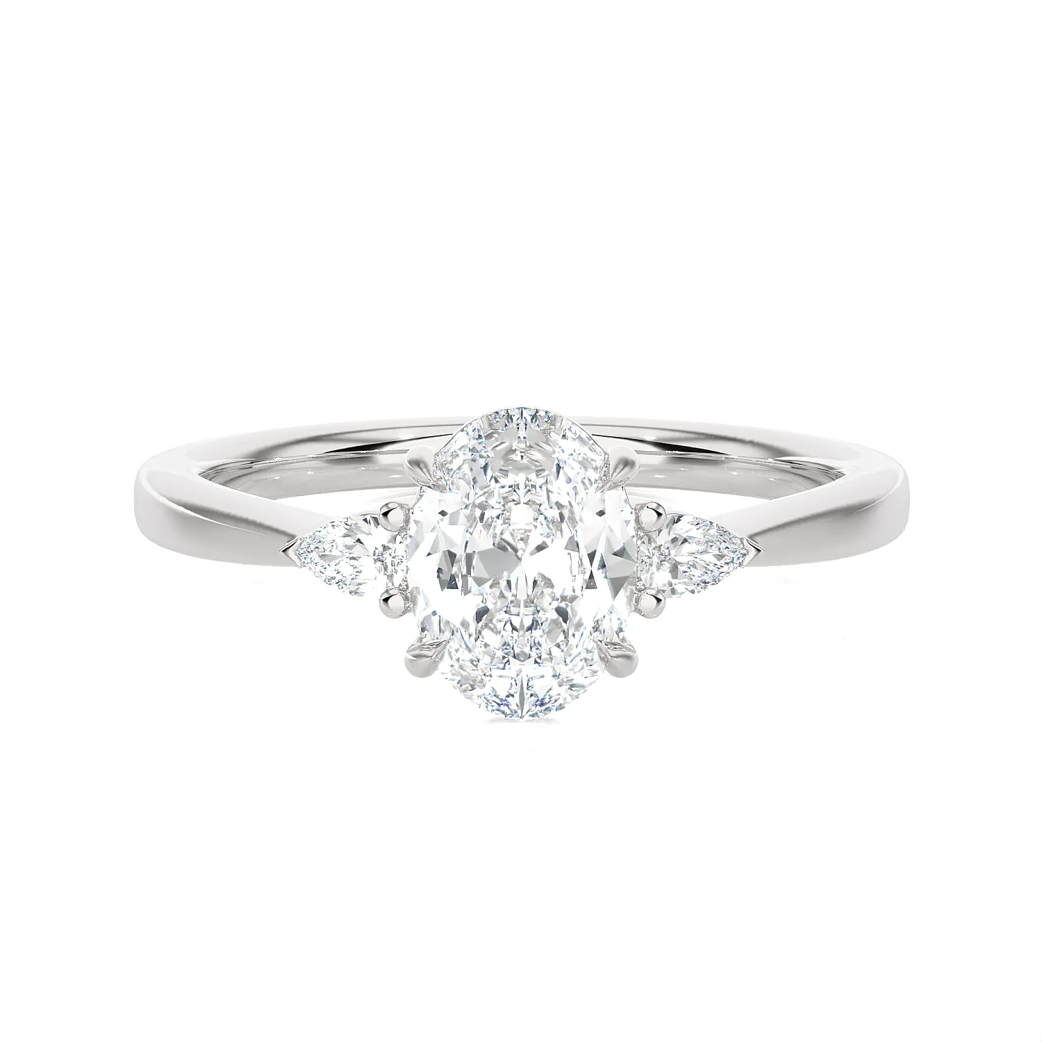 1 1/4 ctw Oval Three Stone Lab Grown Diamond Ring