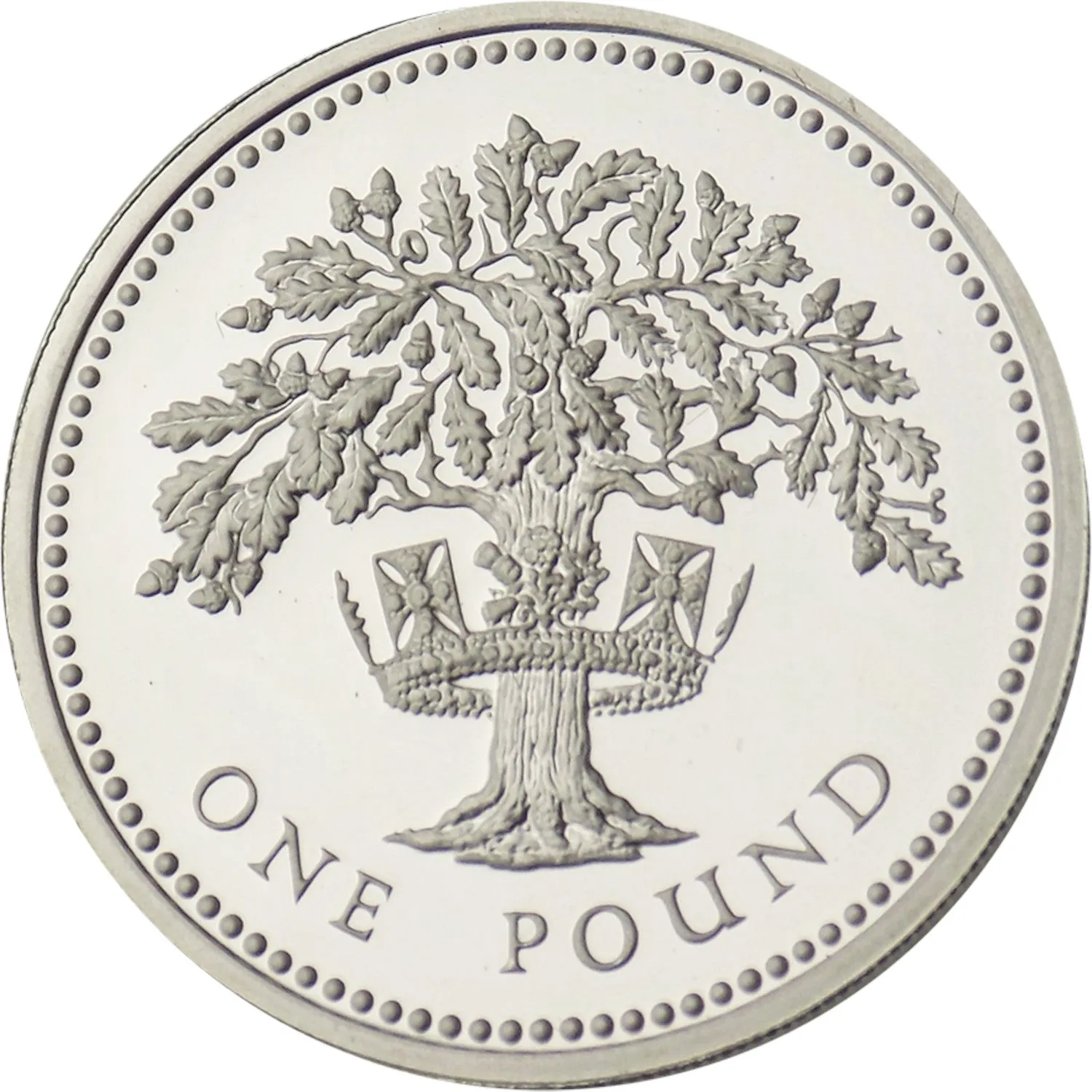 1 Pound - Elizabeth II English Oak Silver Piedfort