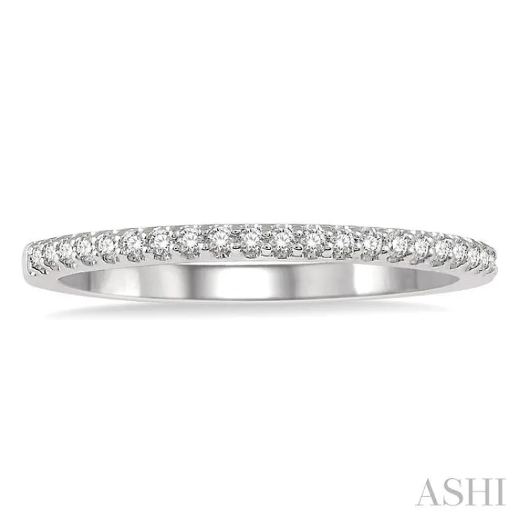 1/10 ct Round Cut Diamond Wedding Band in 14K White Gold