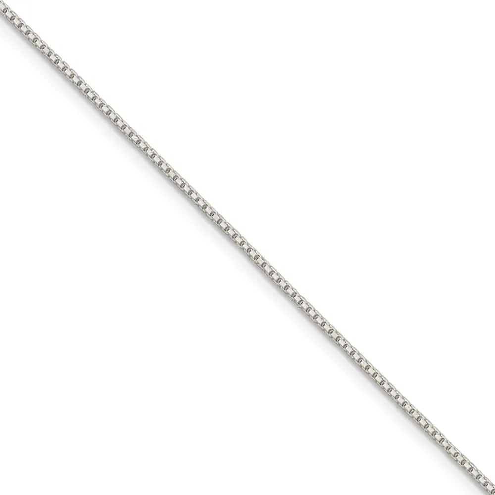 1.1mm Sterling Silver Solid D/C Octagonal Box Chain Necklace