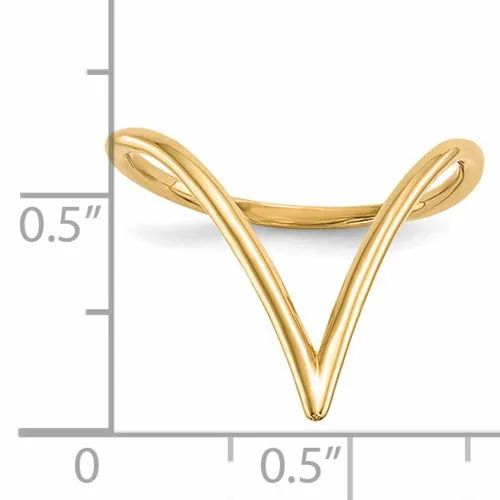 14k Chevron Shaped Yellow Gold Ring