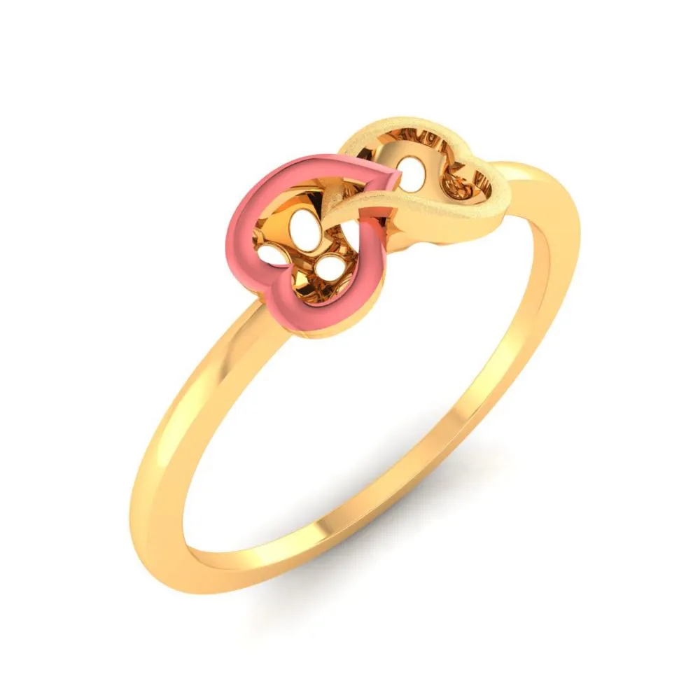 14k Double Interlocked Infinity Hearts Ring