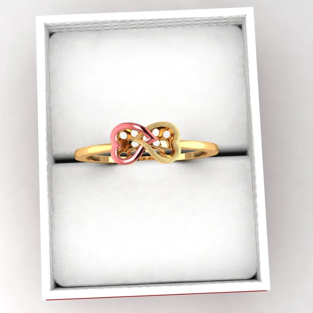 14k Double Interlocked Infinity Hearts Ring