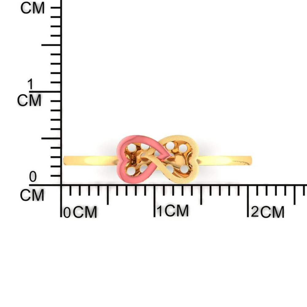 14k Double Interlocked Infinity Hearts Ring