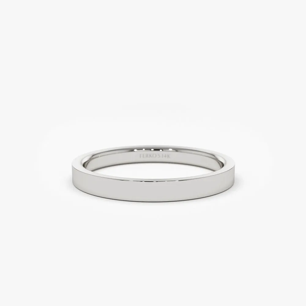 14k Flat 2MM wedding band