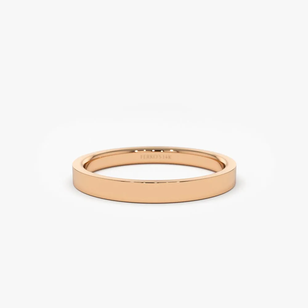 14k Flat 2MM wedding band