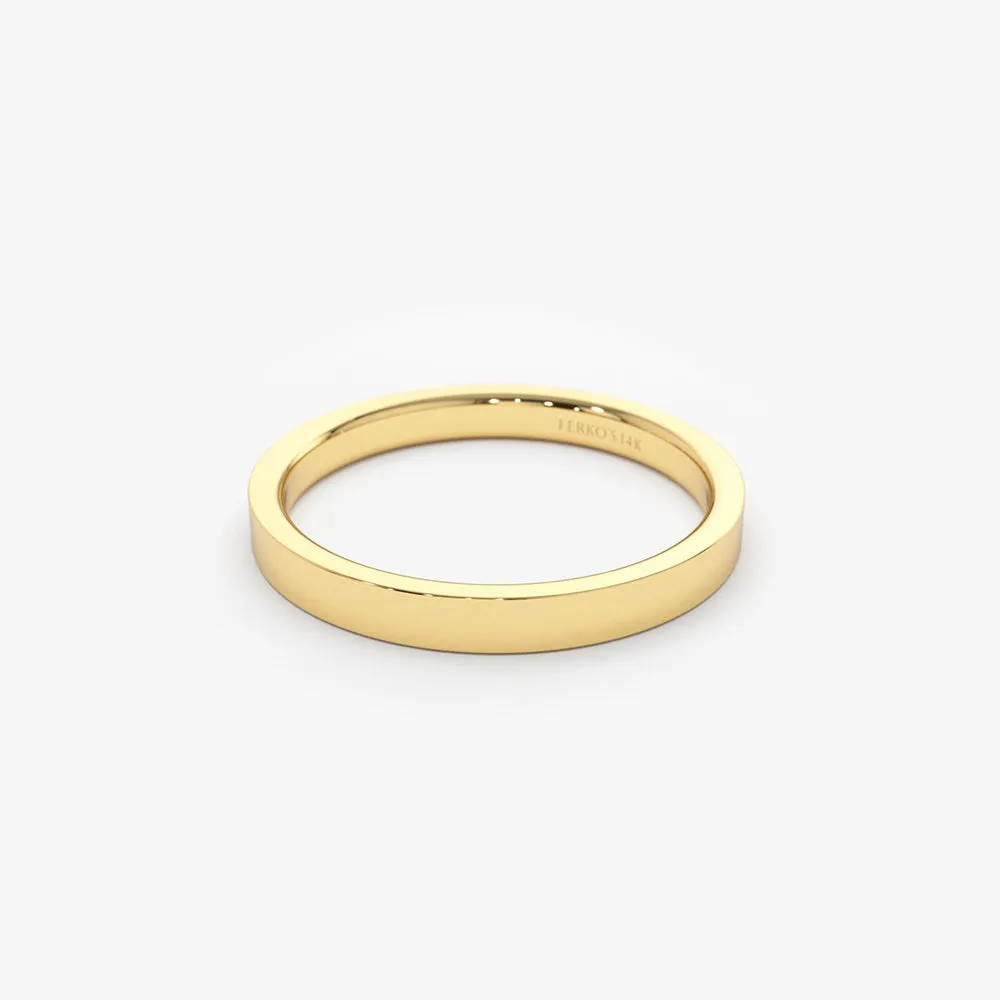 14k Flat 2MM wedding band