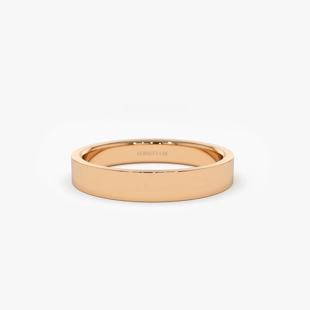 14K Flat 3MM wedding band