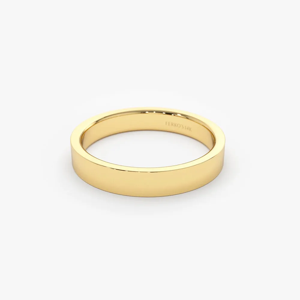 14K Flat 3MM wedding band