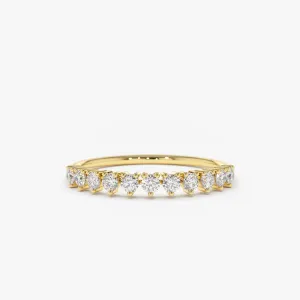 14K Gold 3 Prong Diamond Wedding Ring