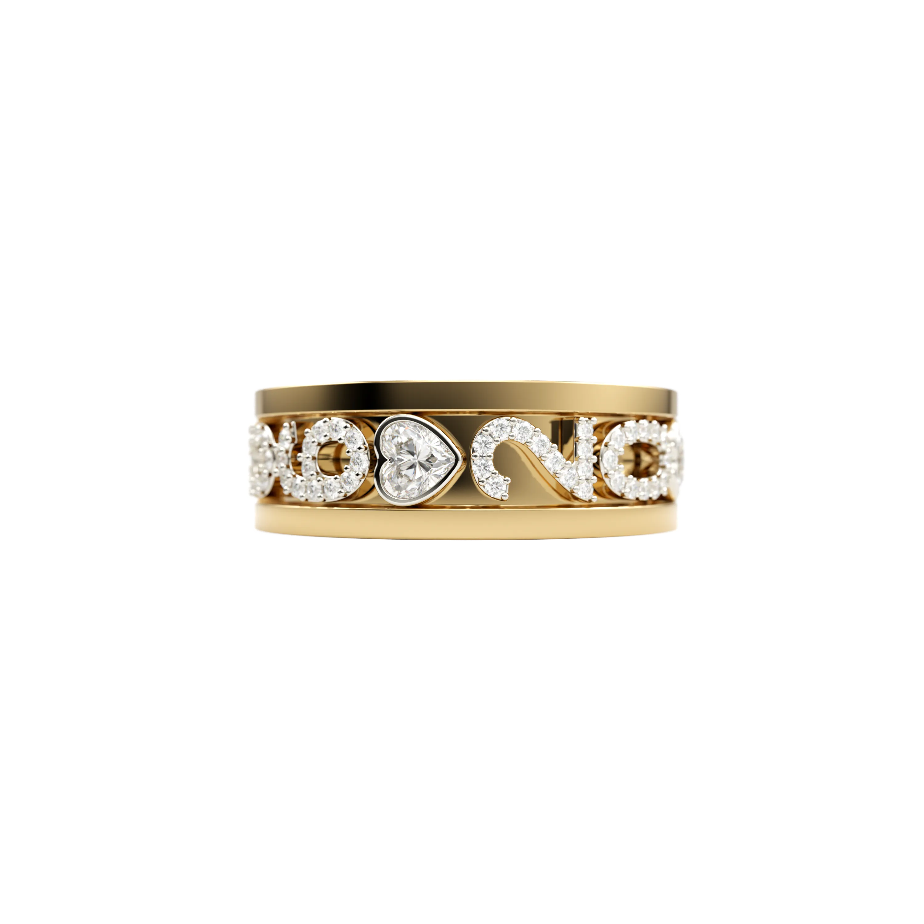 14k Personalized Skinny Charm Ring ™