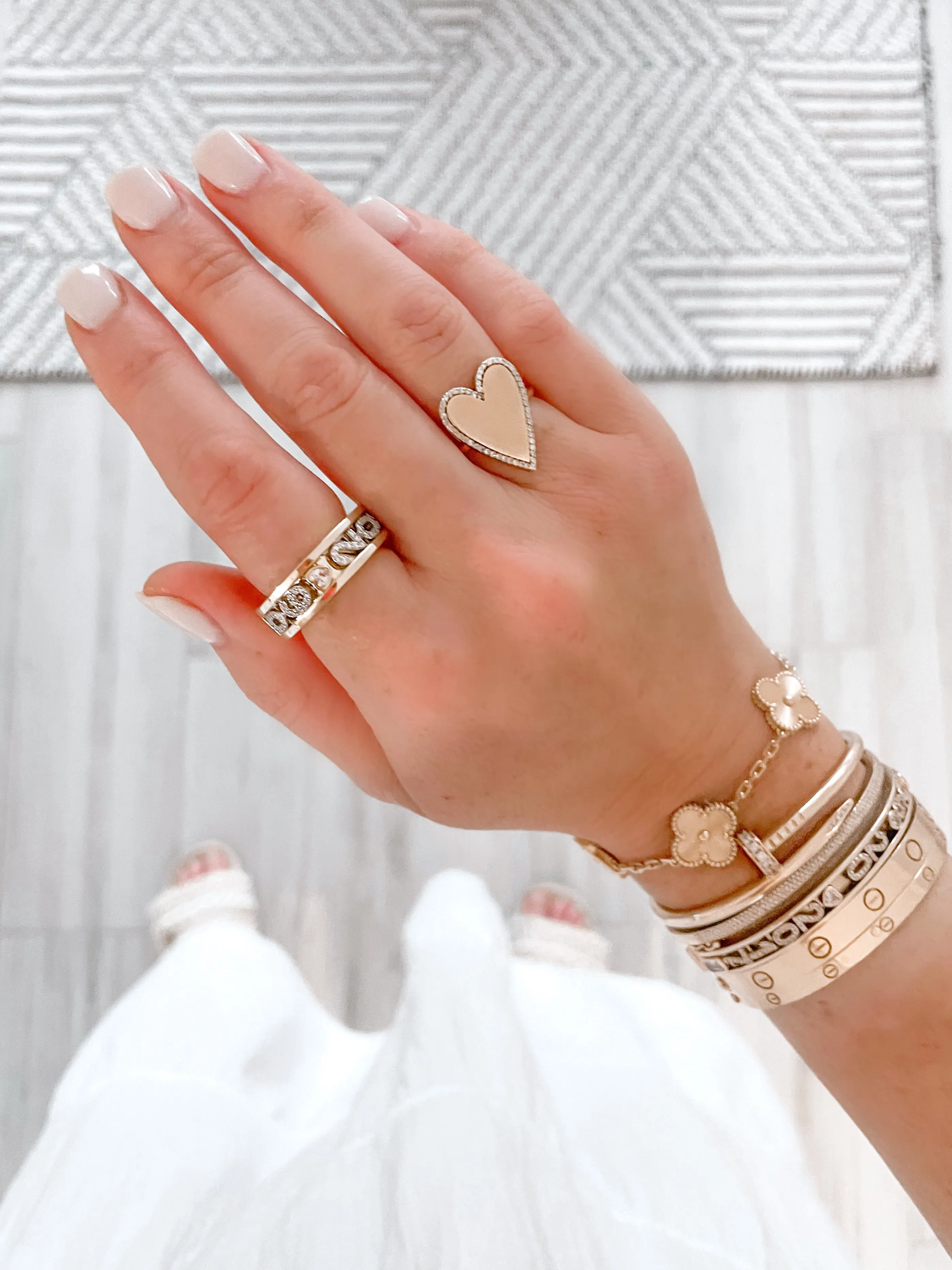 14k Personalized Skinny Charm Ring ™