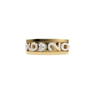 14k Personalized Skinny Charm Ring ™