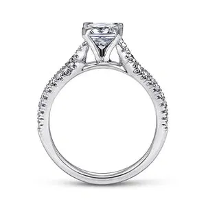 14K White Gold Princess Cut Diamond Engagement Ring