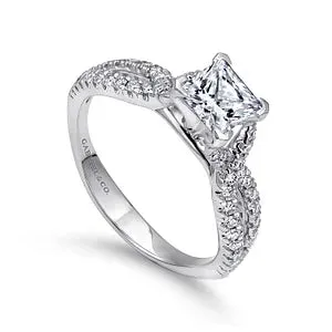 14K White Gold Princess Cut Diamond Engagement Ring