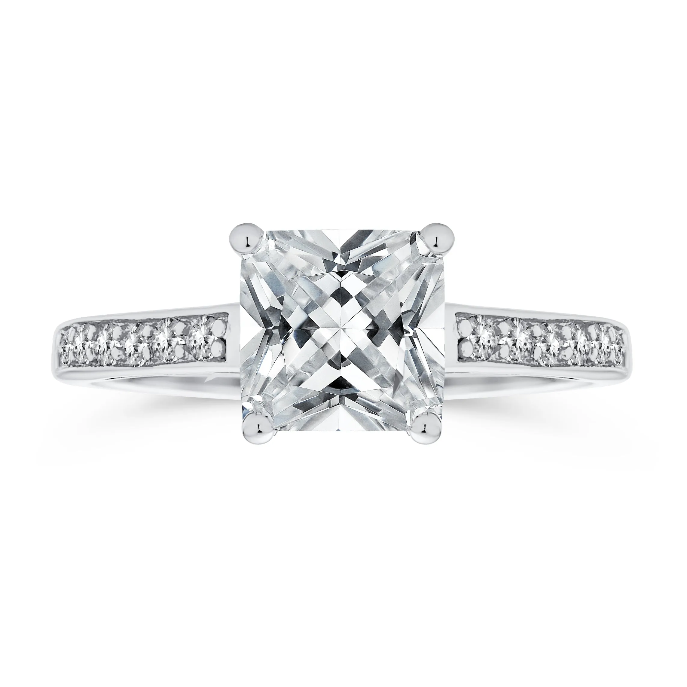 1.5 CT Princess Cut Solitaire Sterling Silver AAA CZ Engagement Ring