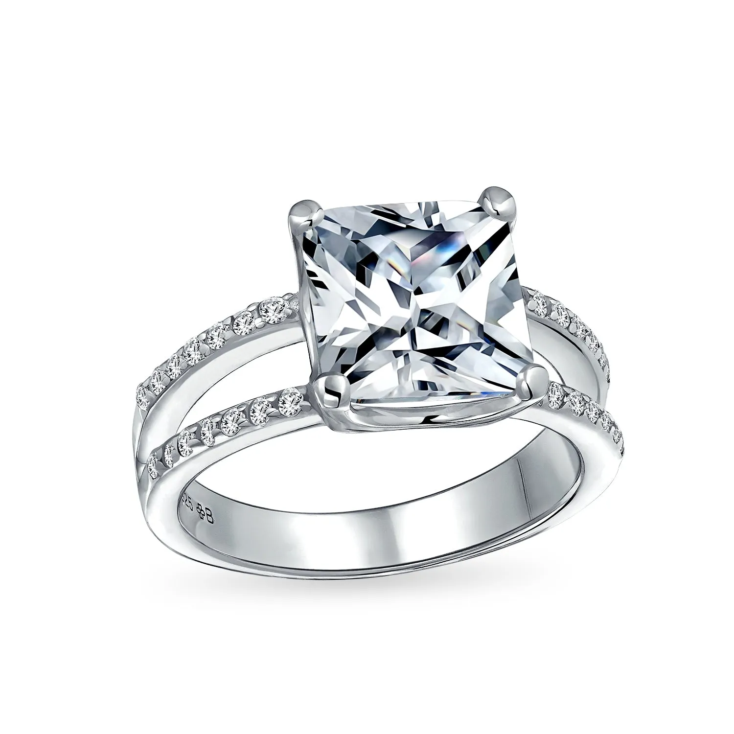 1.5 CT Princess Cut Solitaire Sterling Silver AAA CZ Engagement Ring