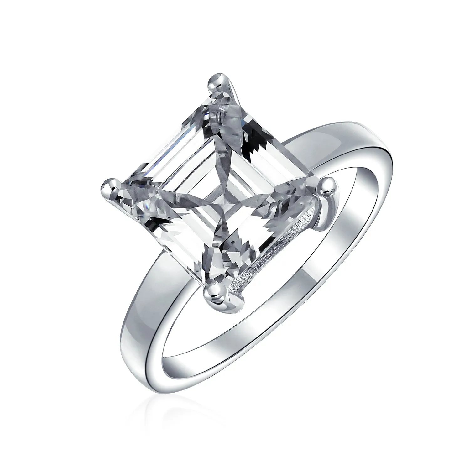 1.5 CT Princess Cut Solitaire Sterling Silver AAA CZ Engagement Ring