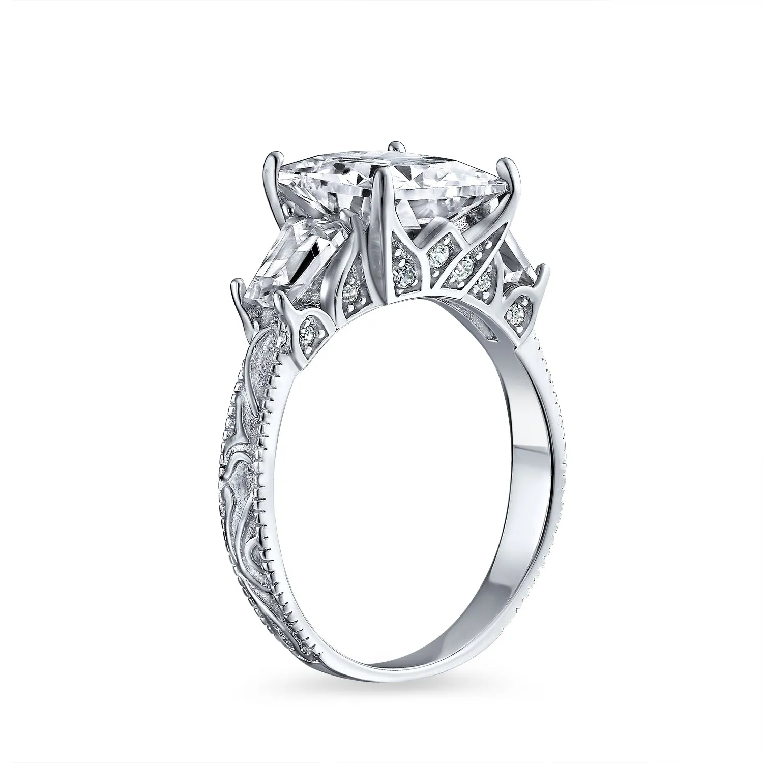 1.5 CT Princess Cut Solitaire Sterling Silver AAA CZ Engagement Ring