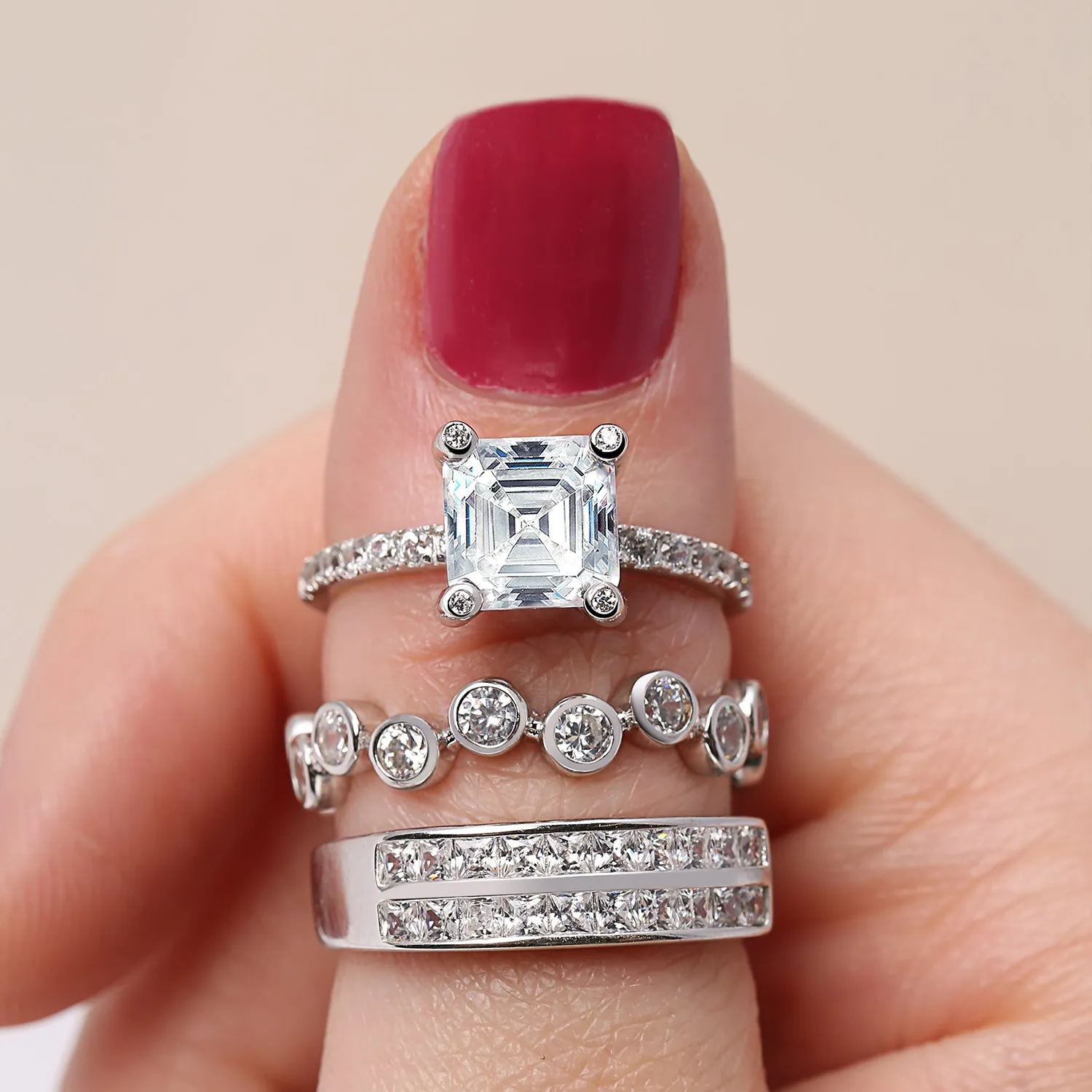 1.5 CT Princess Cut Solitaire Sterling Silver AAA CZ Engagement Ring