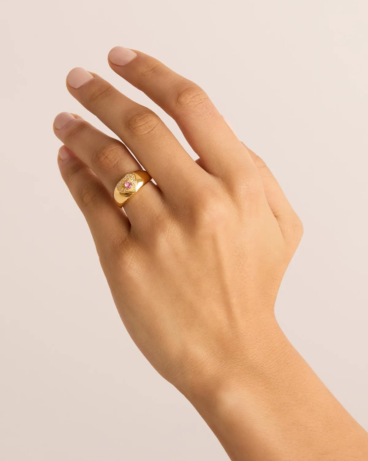 18k Gold Vermeil Connect With Your Heart Ring