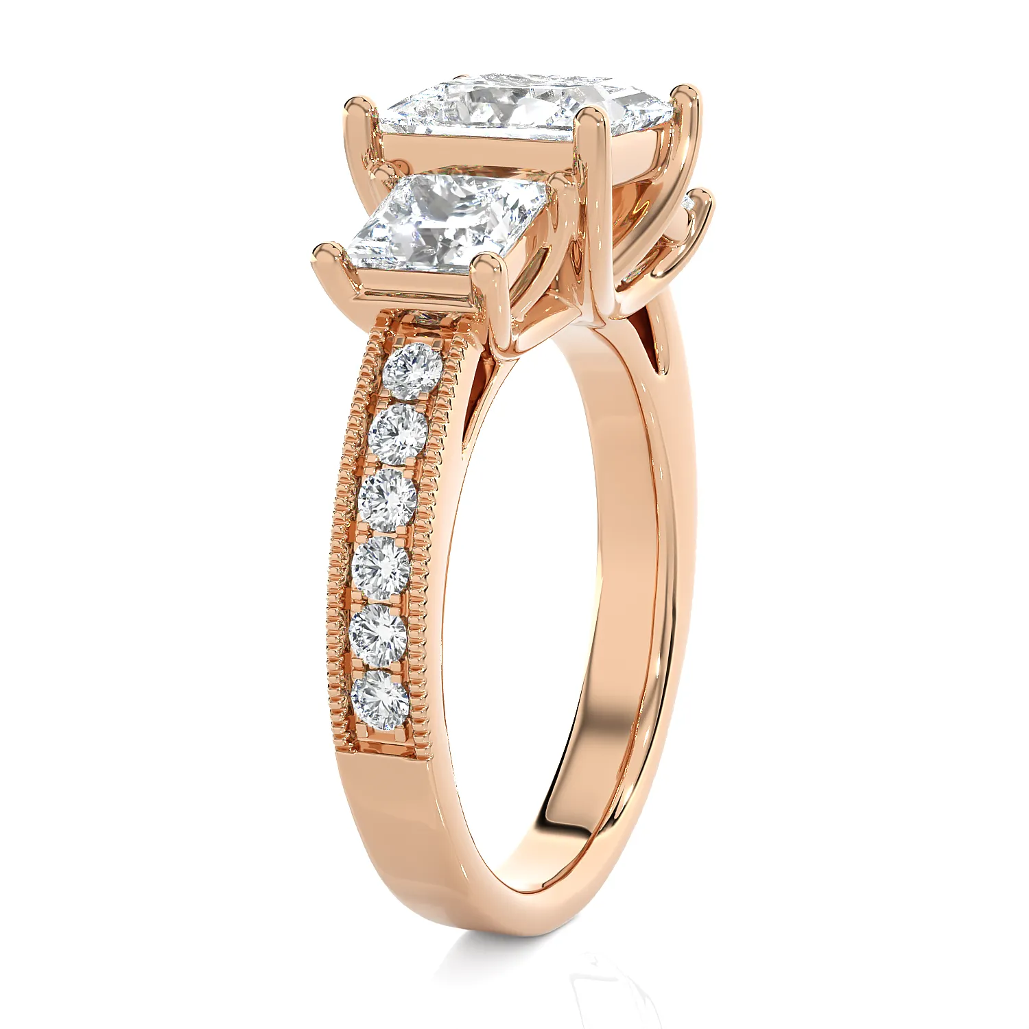 3 1/3 ctw Princess-Cut Three Stone Lab Grown Diamond Ring